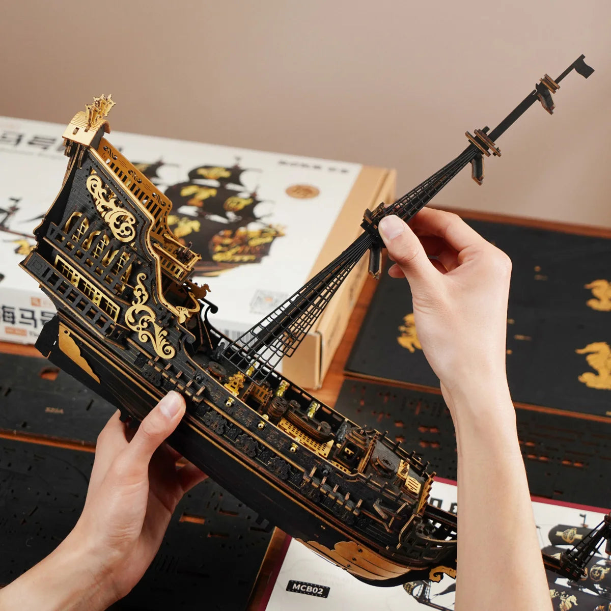 ROKR The Seahorse Barque – Wooden Ship Model Kit