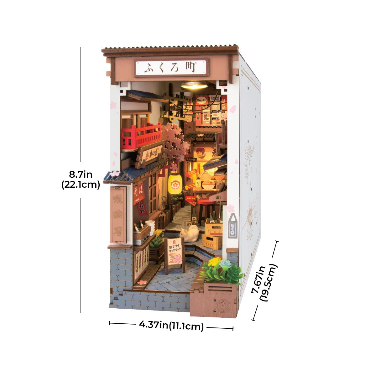 Rolife Sakura Wine Alley 3D DIY Wooden Book Nook Kit