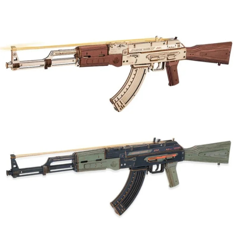 3D Wooden Puzzle Gun Automatic Rifle AK47 DIY