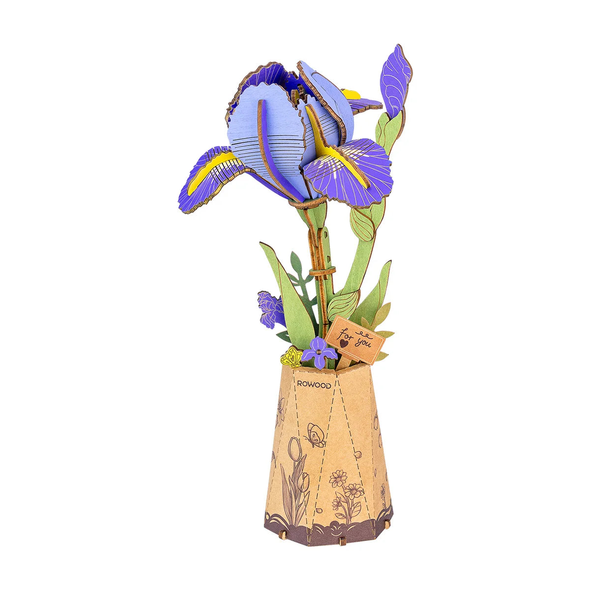 ROBOTIME DIY 3D Wooden Flower Bouquet: Everlasting Home Decor