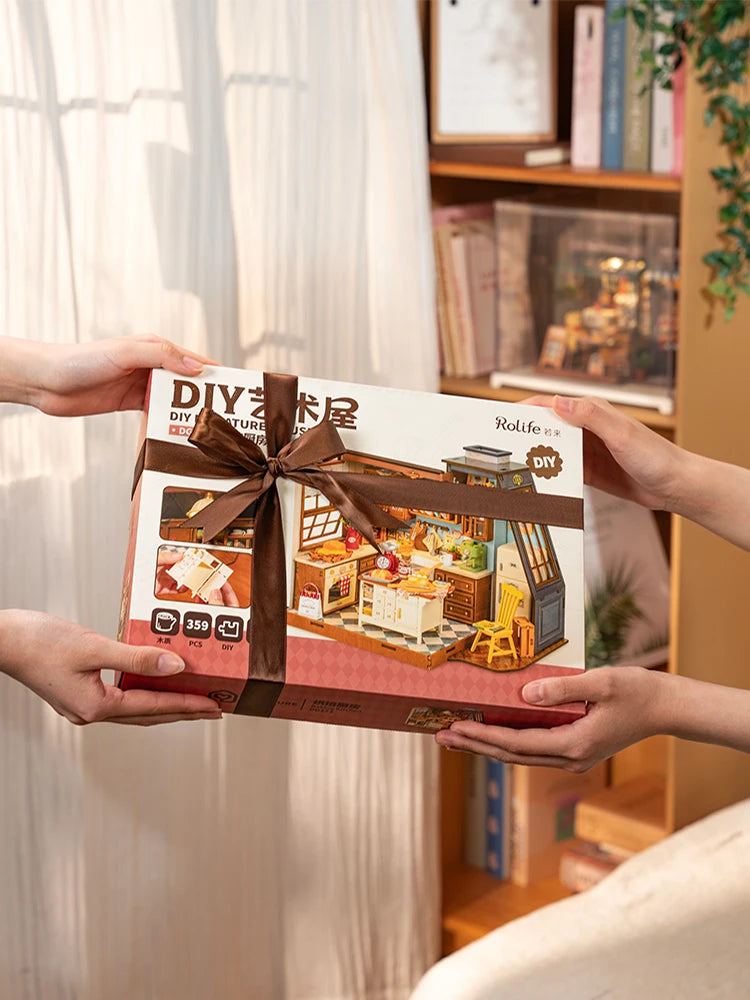 Rolife Baking Kitchen – DIY Wooden Miniature Dollhouse Kit