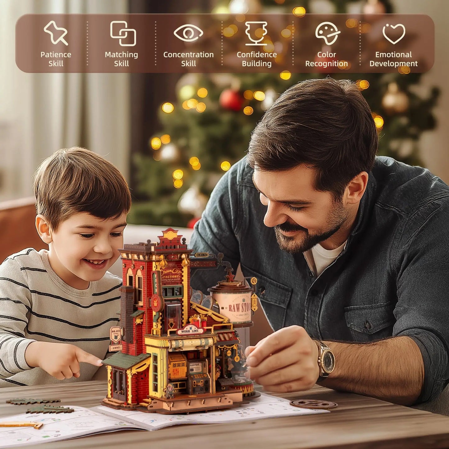 Dream Gift Factory – 3D Wooden Puzzle with Lights & Music