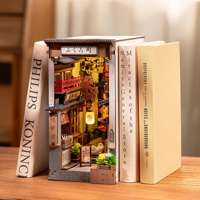 Rolife Sakura Wine Alley 3D DIY Wooden Book Nook Kit