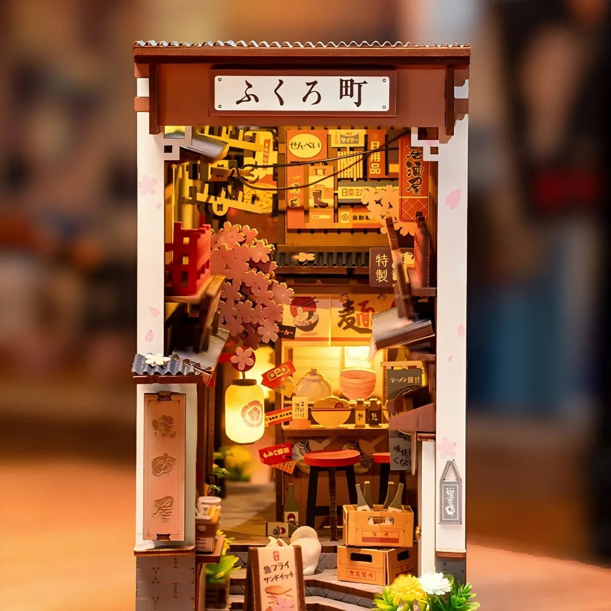 Rolife Sakura Wine Alley 3D DIY Wooden Book Nook Kit