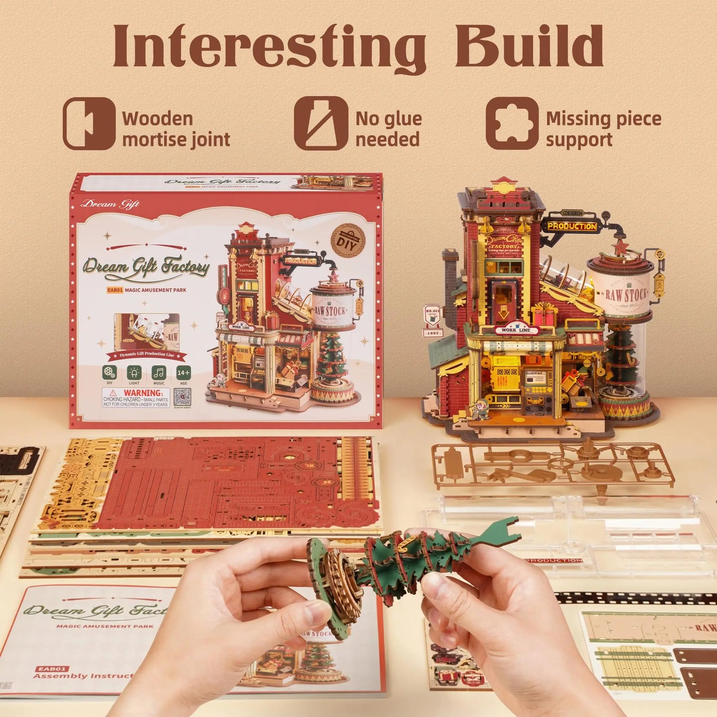 Dream Gift Factory – 3D Wooden Puzzle with Lights & Music