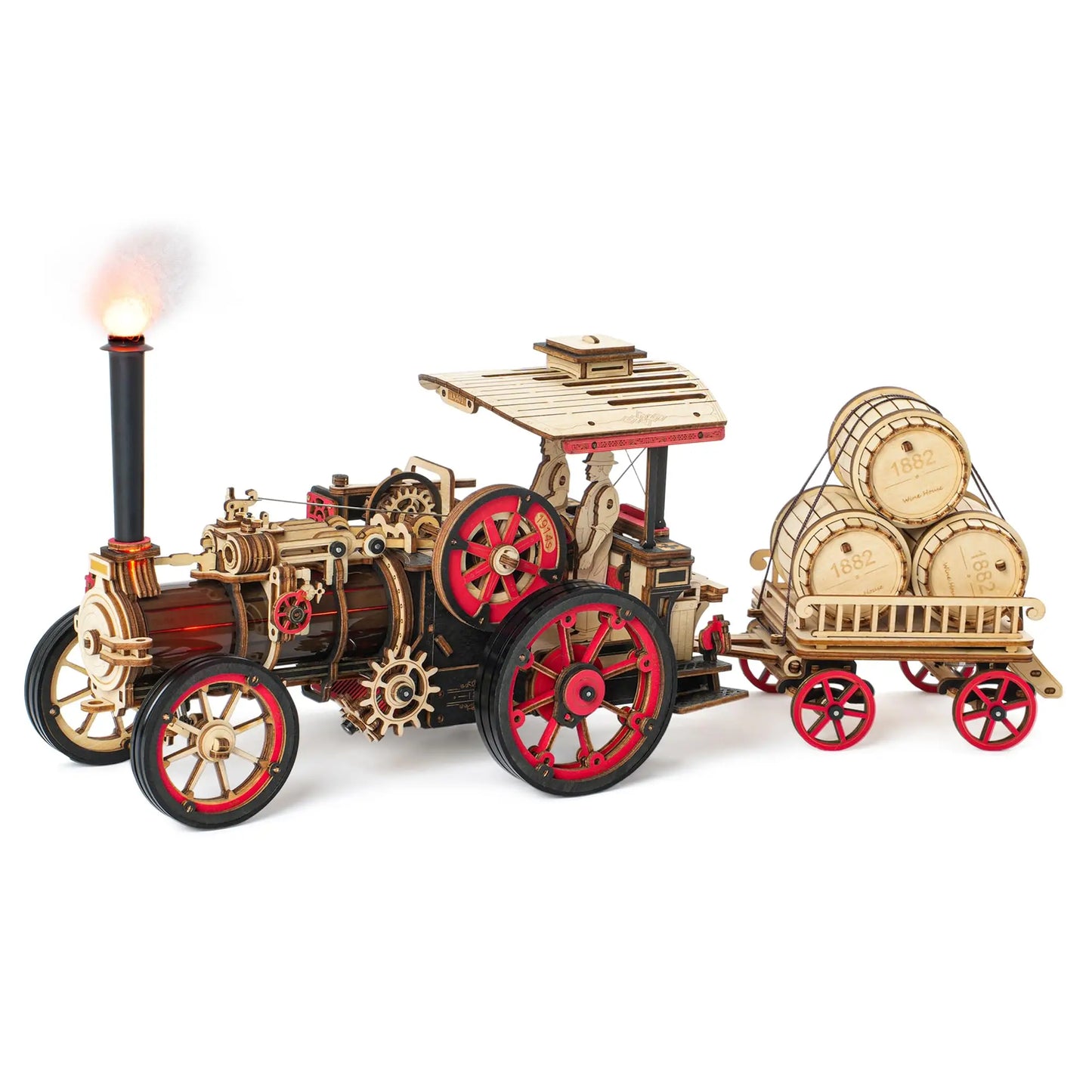ROKR Tractor Locomotive 3D Wooden Puzzle - Steam Engine Model