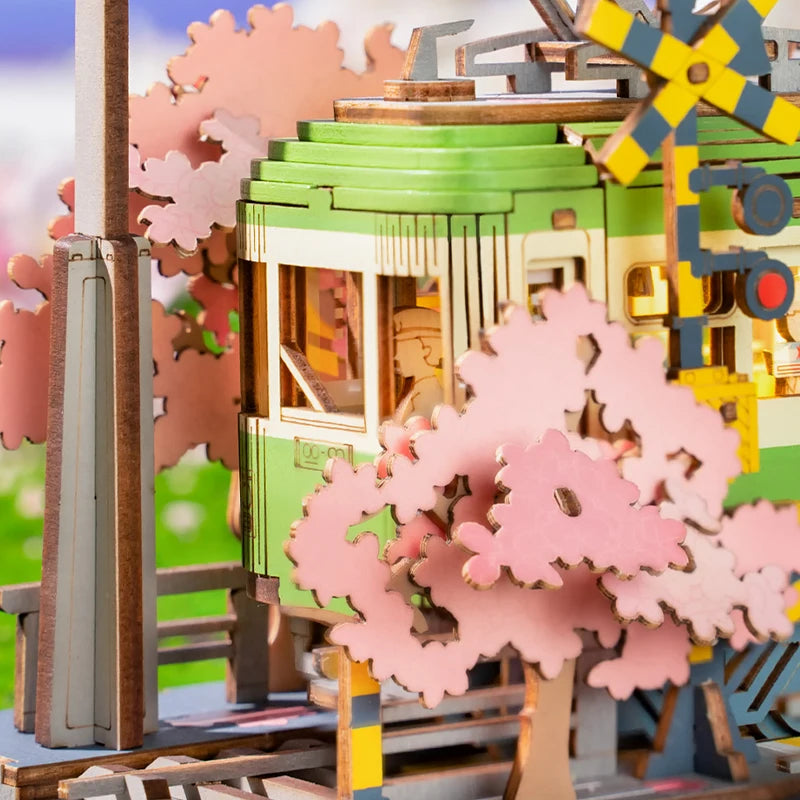 Sakura Journey Train - 3D Wooden Puzzle DIY Model Building Kit