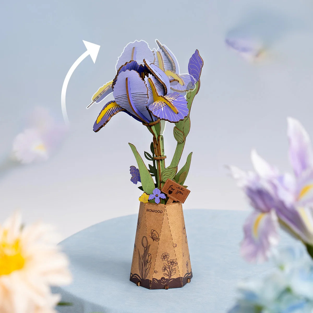 ROBOTIME DIY 3D Wooden Flower Bouquet: Everlasting Home Decor