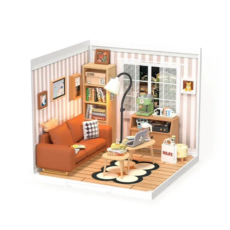 Rolife DIY Miniature House 3D Puzzle Model Cozy Living Lounge