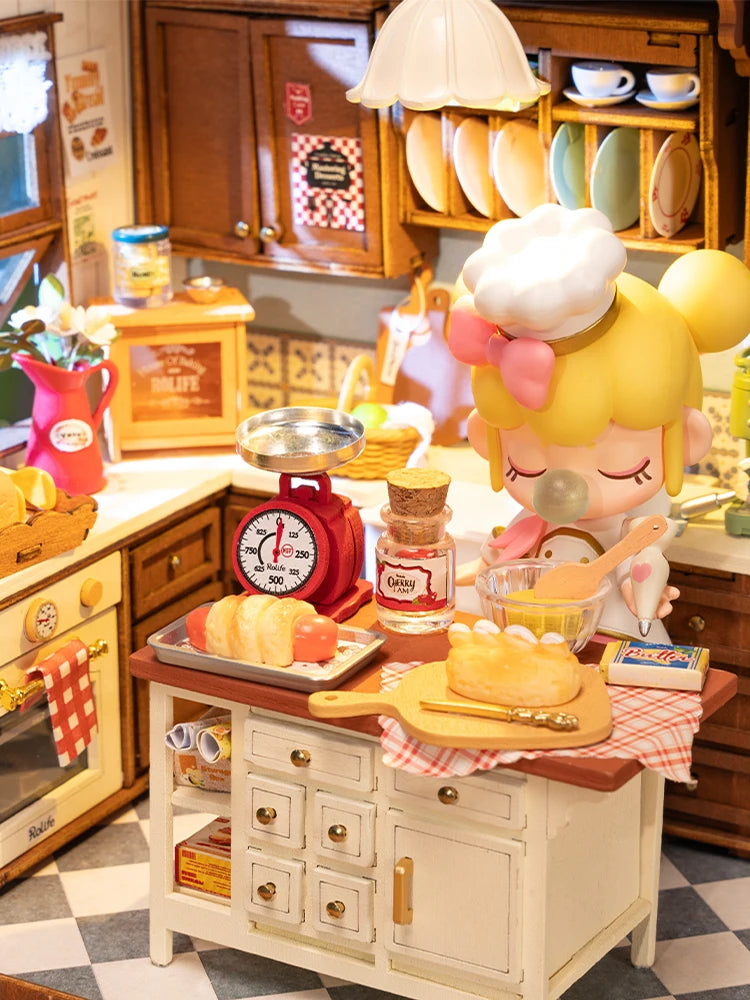 Rolife Baking Kitchen – DIY Wooden Miniature Dollhouse Kit