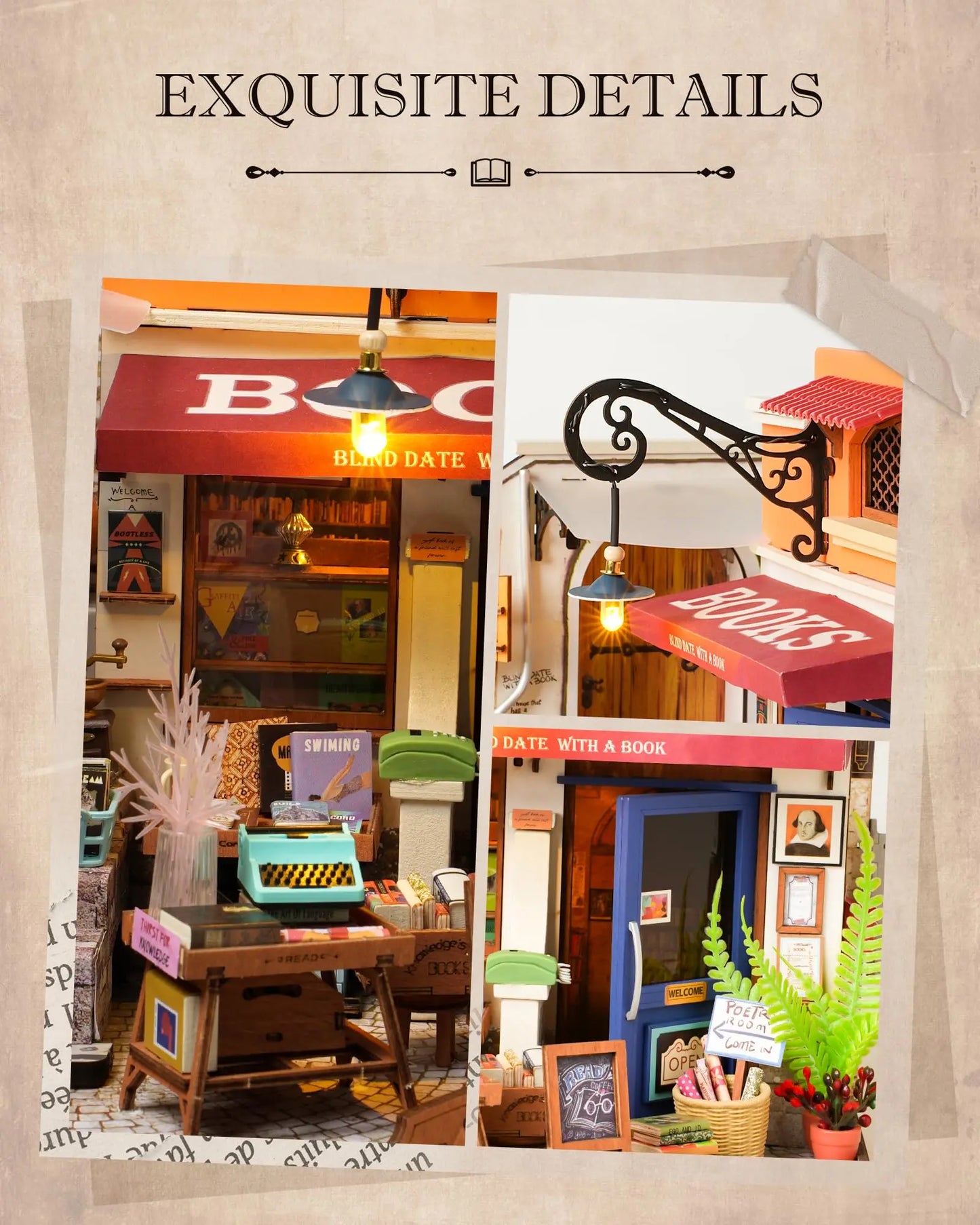 DIY Miniature House  Corner Bookstore