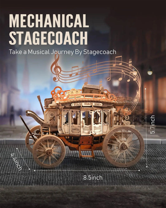 ROKR Stagecoach Music Box - 3D Wooden Puzzle