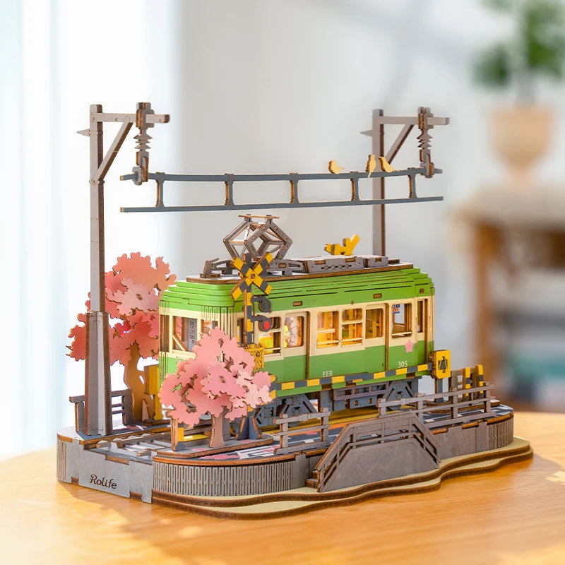 Sakura Journey Train - 3D Wooden Puzzle DIY Model Building Kit