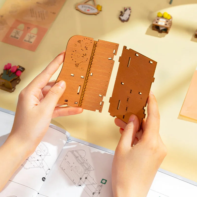 DIY Blossom Cart: 3D Wooden Puzzle