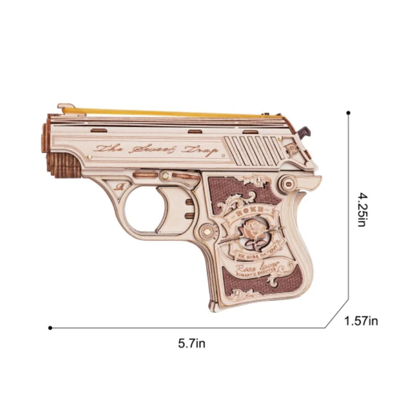 DIY Wooden Model Mini Gun Kit for Adults & Teens by Rokr