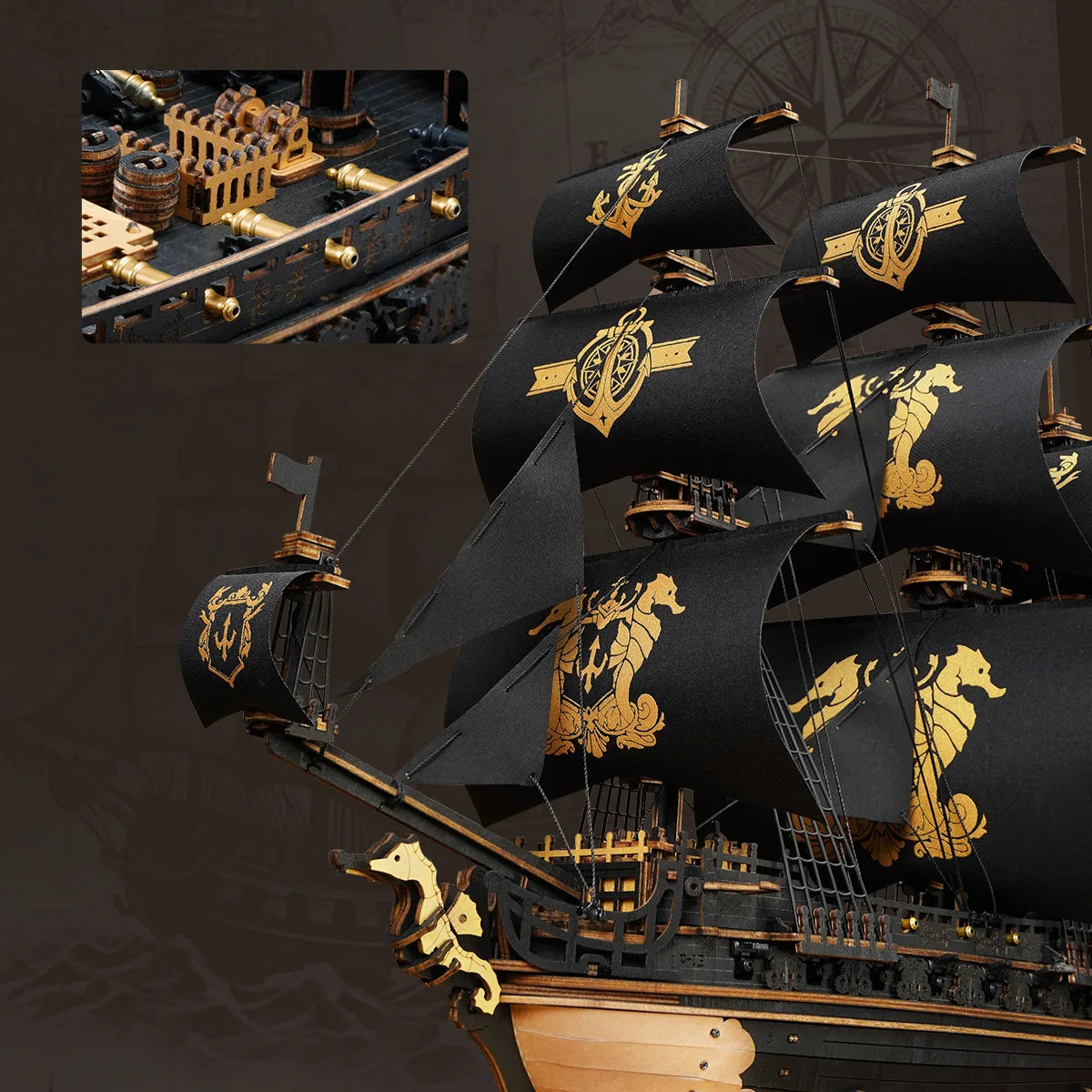 ROKR The Seahorse Barque – Wooden Ship Model Kit