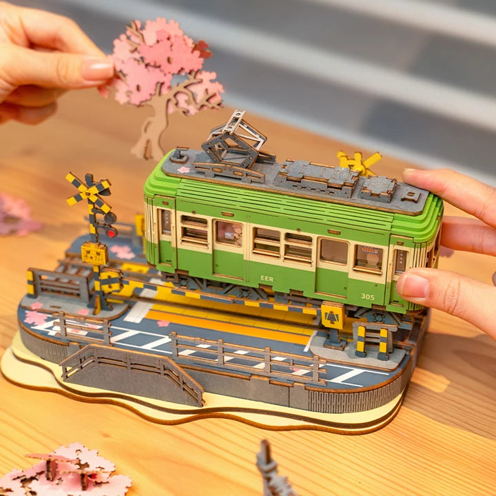 Sakura Journey Train - 3D Wooden Puzzle DIY Model Building Kit