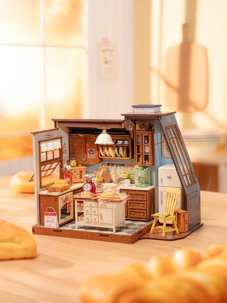 Rolife Baking Kitchen – DIY Wooden Miniature Dollhouse Kit