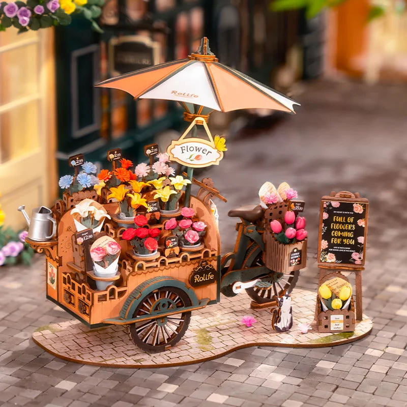 DIY Blossom Cart: 3D Wooden Puzzle