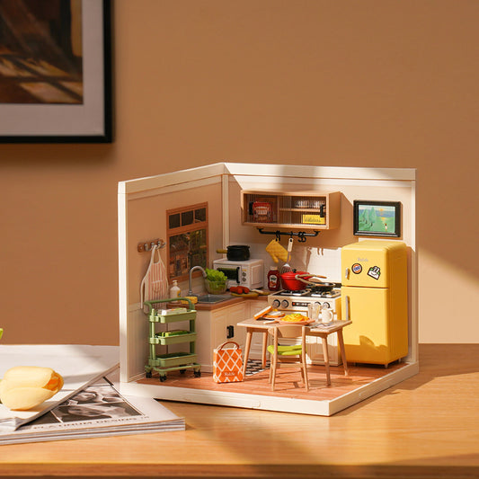 Rolife DIY Miniature House 3D Puzzle Model Happy Meals Kitchen