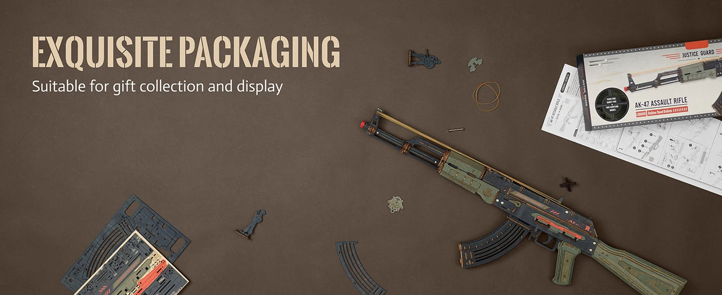 3D Wooden Puzzle Gun Automatic Rifle AK47 DIY