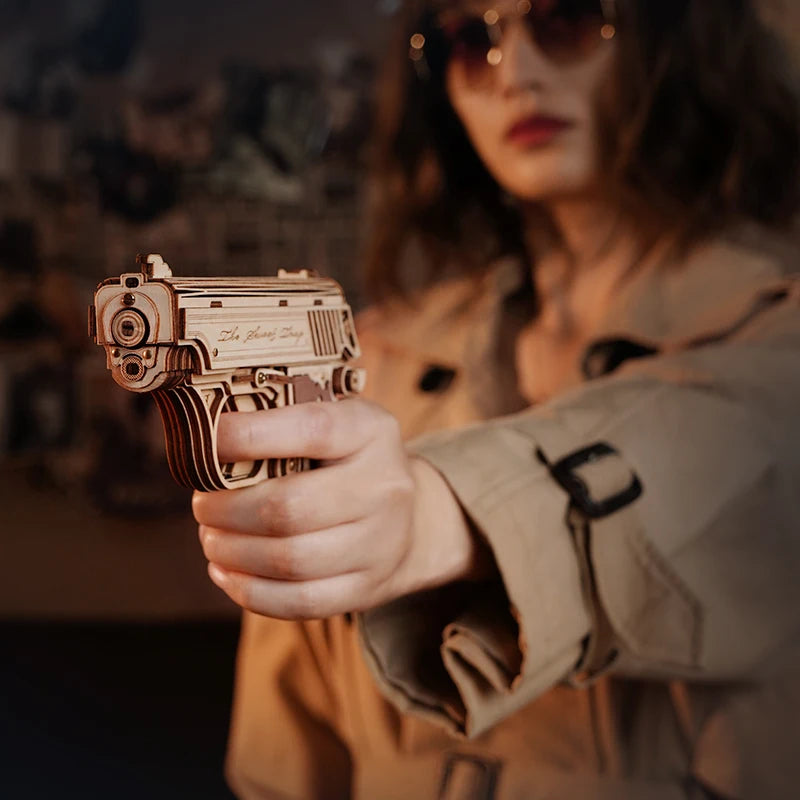 DIY Wooden Model Mini Gun Kit for Adults & Teens by Rokr
