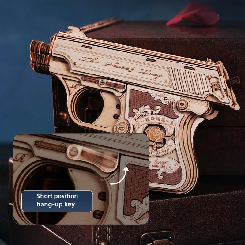 DIY Wooden Model Mini Gun Kit for Adults & Teens by Rokr