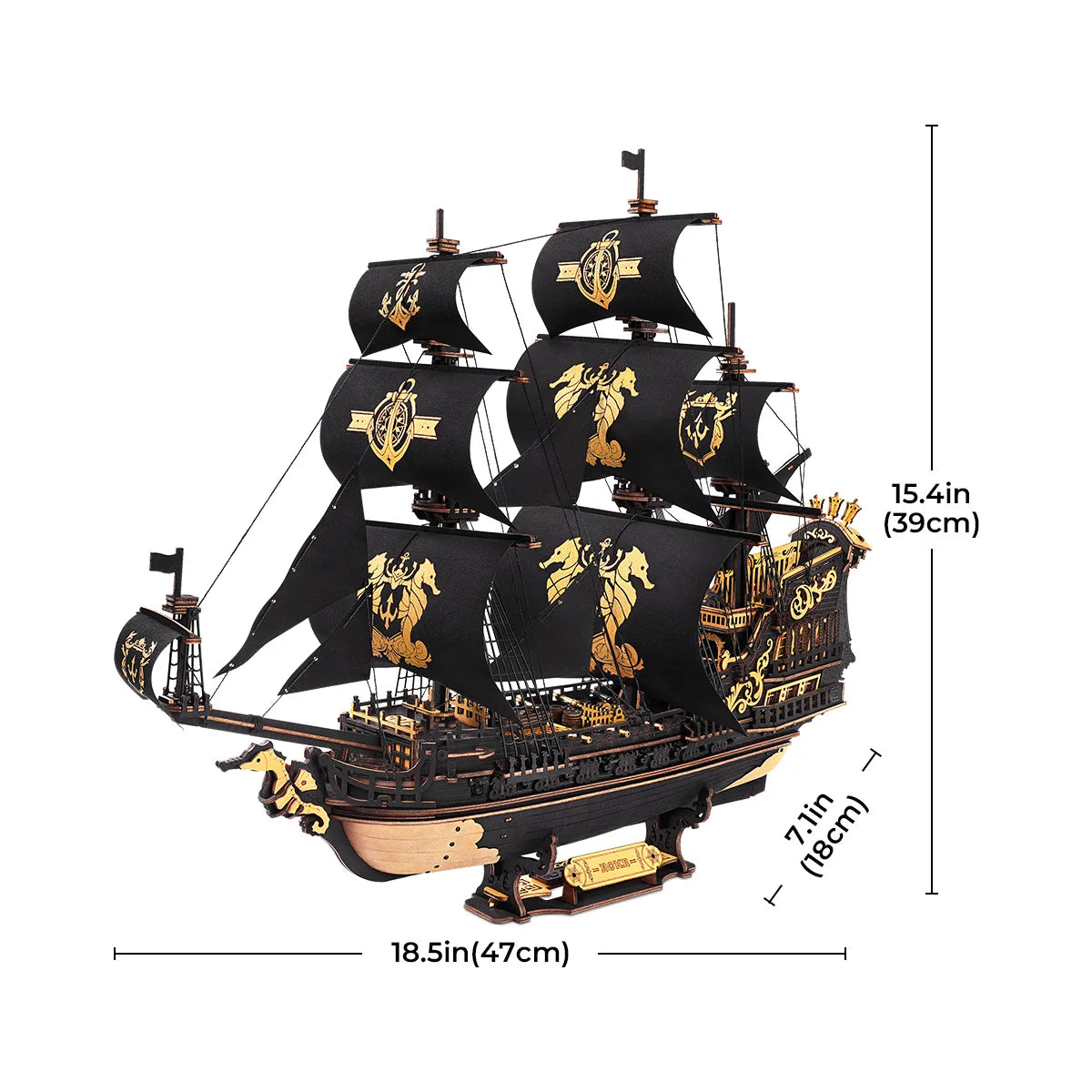 ROKR The Seahorse Barque – Wooden Ship Model Kit