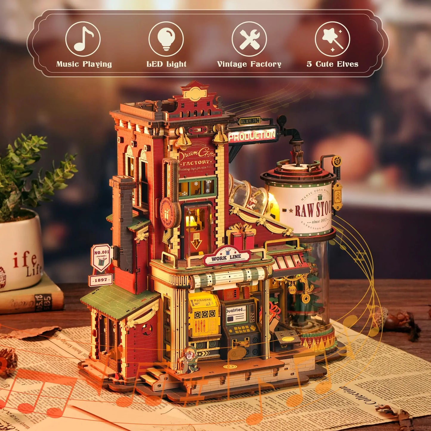 Dream Gift Factory – 3D Wooden Puzzle with Lights & Music