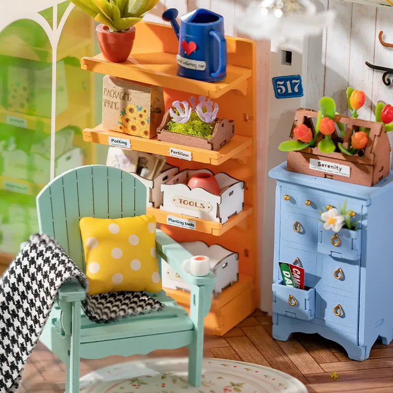 Dreamy Garden House - Easy Assembly 3D Wooden Puzzle Dollhouse Kit