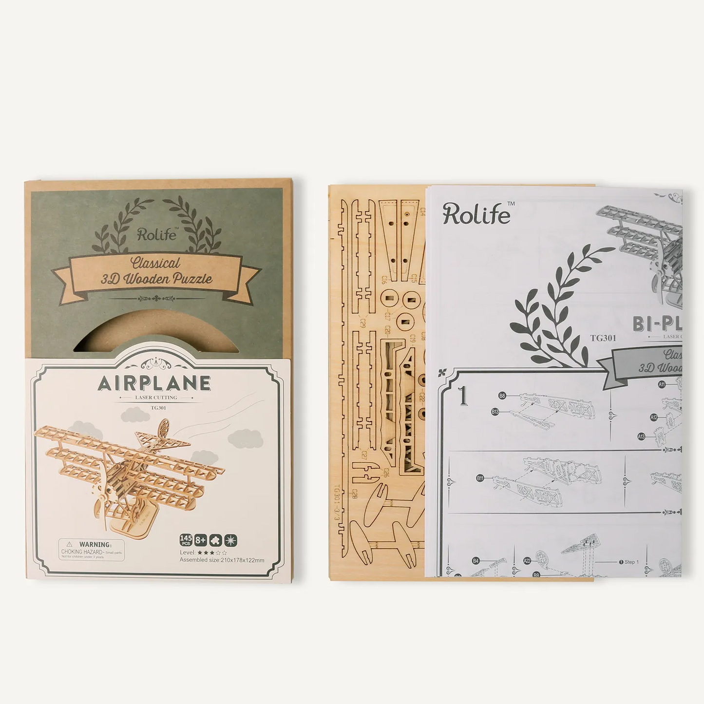 Robotime Airplane 3D Wooden Puzzle