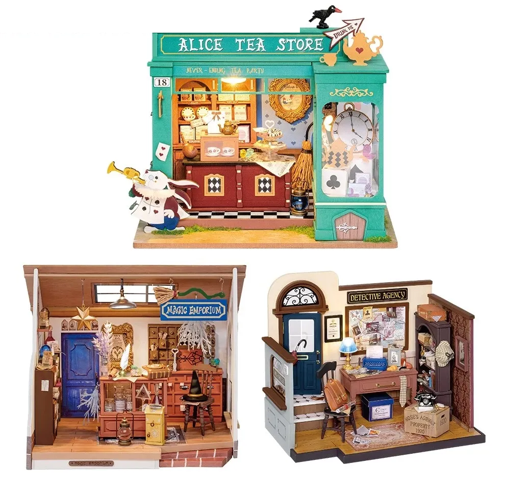 DollHouse: Kiki's Magic Emporium, Alice's Tea Store, Mose's Detective Agency, DIY KIT