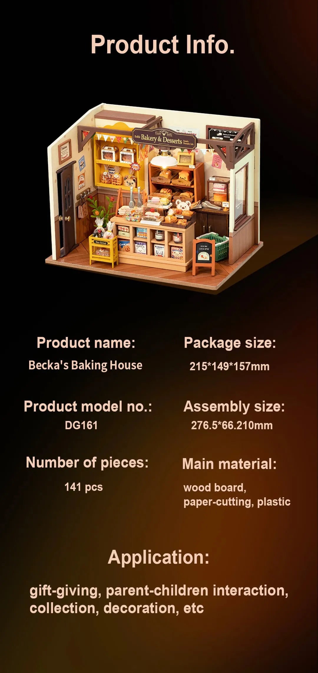 Baking House Delight DIY 3D Wooden Puzzle Kit