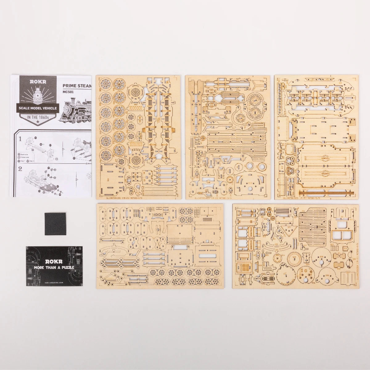 3D Wooden Puzzle Movable Steam Train Car Jeep DIY Model Kit