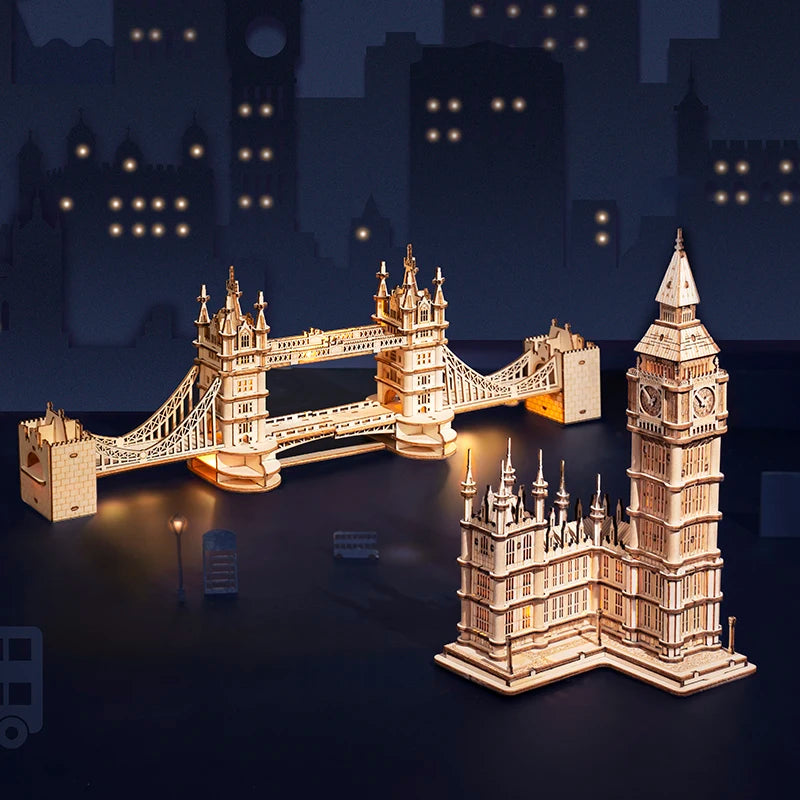 Big Ben and Tower Bridge 3D Wooden Puzzle Toy