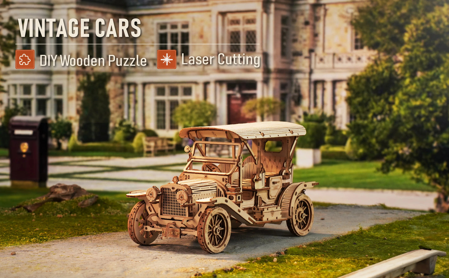 3D Wooden Puzzle Vintage Car
