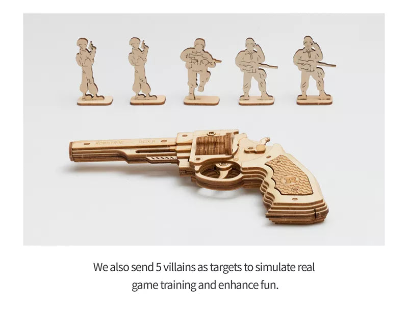 Gift of 3D Wooden Puzzle - CORSAC M60 Revolver Gun Toy